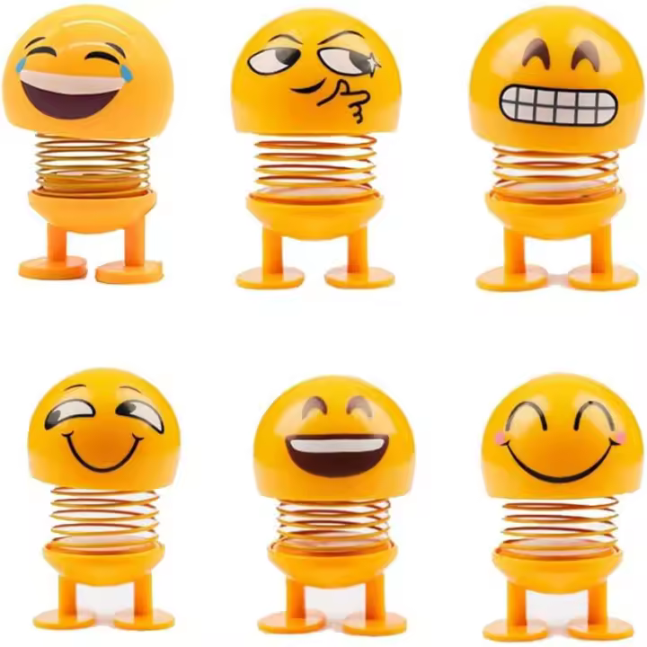 6 cabezas de muñeco bobblehead para escritorio, decoración de automóvil, muñeca bailarina, regalo para aliviar el estrés familiar, accesorios de anime para decoración de tablero - 1