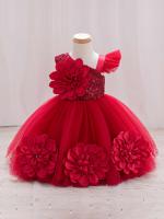 Vestido De Princesa Para Niñas Sin Mangas Vestido De Boda De Malla Con Mariposa Tridimensional Vestido De Cumpleaños Y Fiesta De Carnaval Para Niñas De 1-5 Años - details 12