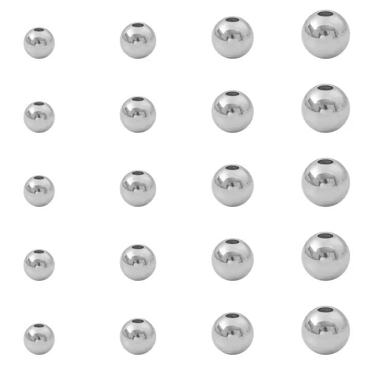Bolas De Acero Inoxidable De Alta Calidad Para Fabricación De Joyas Espaciadoras Sueltas Para DIY Pulseras Collares Venta Al Por Mayor - 1