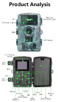 Cámara de rastreo para caza impermeable al aire libre, trampa para fotos, visión nocturna infrarroja activada por movimiento, Wi-Fi, cámara 4K de 60MP 1600 en algún lugar - details 11