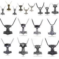 Collar De Runas Escandinavas Con Amuleto De Thor Mjolnir Y Vegvisir Colgante De Ancora En Acero Inoxidable Para Hombres Joyería Moda Unisex - details 0