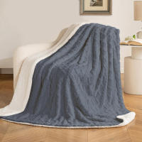 Almeritex Manta Sofa de Borrego, Manta Doble Cara Franela y Sherpa, 100% Poliester, Suave y Caliente para Invierno, 130x160 160x220 220x240 - details 6