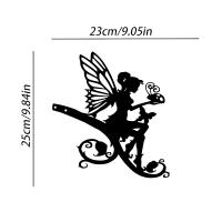 1PC Destacado De Hierro Silueta De Bruja Y Gato Para Jardín Decoración De Arbolado Incluye Tapa Para Tronco De Árbol Para Jardín Lawn Courtyard - details 2