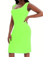 Vestido Casual De Verano Para Mujer Color Sólido Con Alzas A-LINE De Pierna Larga Estilo Sexy Y Club Polyester Suelto - details 4