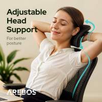 AREBOS Silla de oficina ergonómica silla escritorio con reposacabezas ajustable - details 19