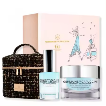 Germaine de Capuccini Timexpert hydraluronic Crema Rich hidratación redensificante piel seca 50ml + Timexpert hidraluronic Sérum 3D force hidratacion y relleno30ml + Neceser - 1
