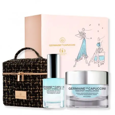 Germaine de Capuccini Timexpert hydraluronic Crema Rich hidratación redensificante piel seca 50ml + Timexpert hidraluronic Sérum 3D force hidratacion y relleno30ml + Neceser - 1
