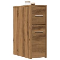 vidaXL Armario de baño estrecho con ruedas madera en color Roble ahumado/Marrón roble/Negro y más | almacenamiento funcional diseño moderno para baño dormitorio sala - details 5