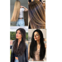 Extensiones De Cabello Sintético 24 Pulgadas 16 Clips Recto Rubio Y Negro Resistente Al Calor Pieza Falsa De Cabello - details 1