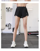 Shorts De Yoga Para Mujer Con Bolsillo Doble Capa De Tela Deportiva Fitness Running Entrenamiento En El Gimnasio - details 15