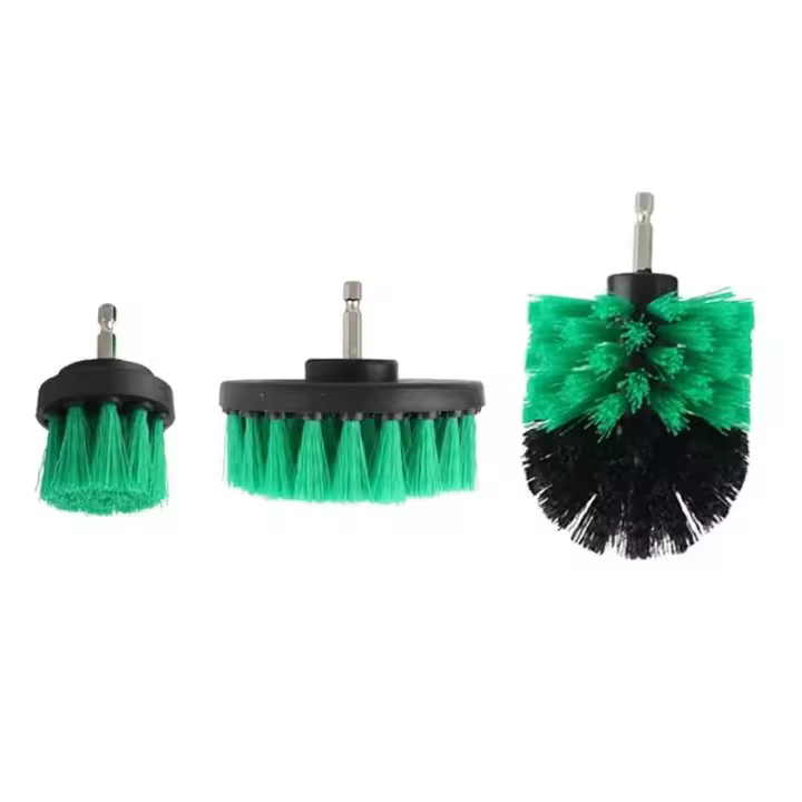 Set De 3 Accesorios De Cepillo Para Taladro Limpieza De Baño Ducha Azulejos Piso Con Broca De Microfibra Para Escobillas De Limpieza - 1