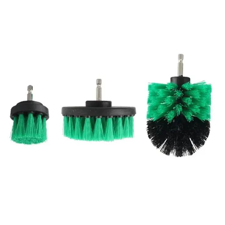Set De 3 Accesorios De Cepillo Para Taladro Limpieza De Baño Ducha Azulejos Piso Con Broca De Microfibra Para Escobillas De Limpieza - 1