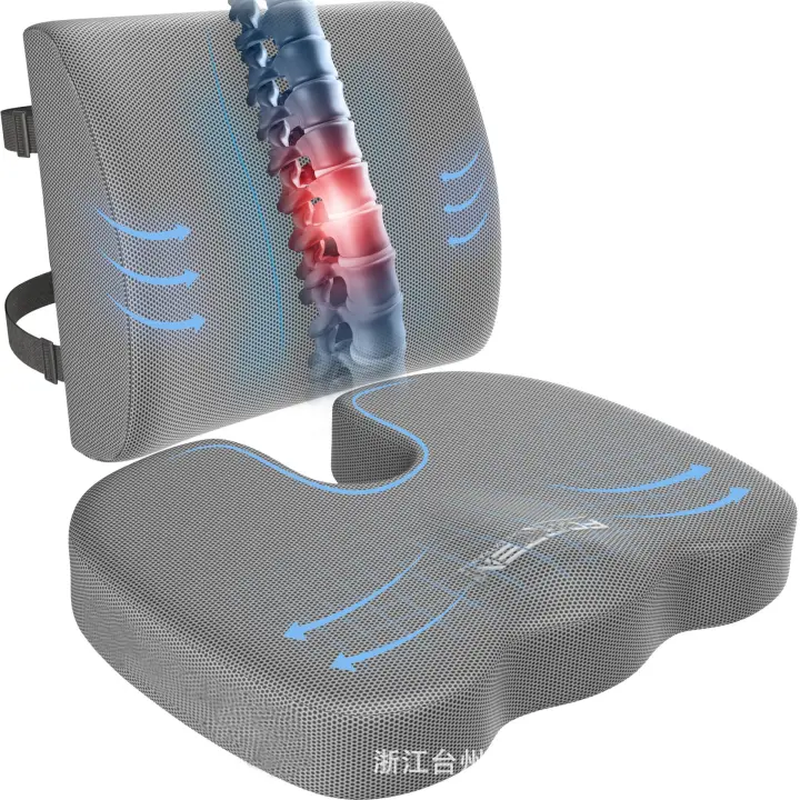 Cojín para el coxis PARA LA Oficina y el Automóvil, almohada ortopédica para la columna lumbar y soporte para la espalda - 1