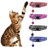 Collar Reflejante Para Gatos Y Perros Con Luz LED Deslumbrante Nylon Accesorios Para Animales Collar Ajustable Con Campana - details 0
