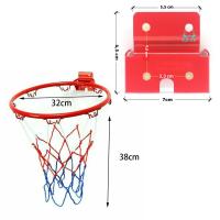 Anillo De Baloncesto Para Niños 32cm Instalable En La Pared Metal Con Red Y Anillo De Obra De Aire Para Ejercicio En El Hogar - details 1