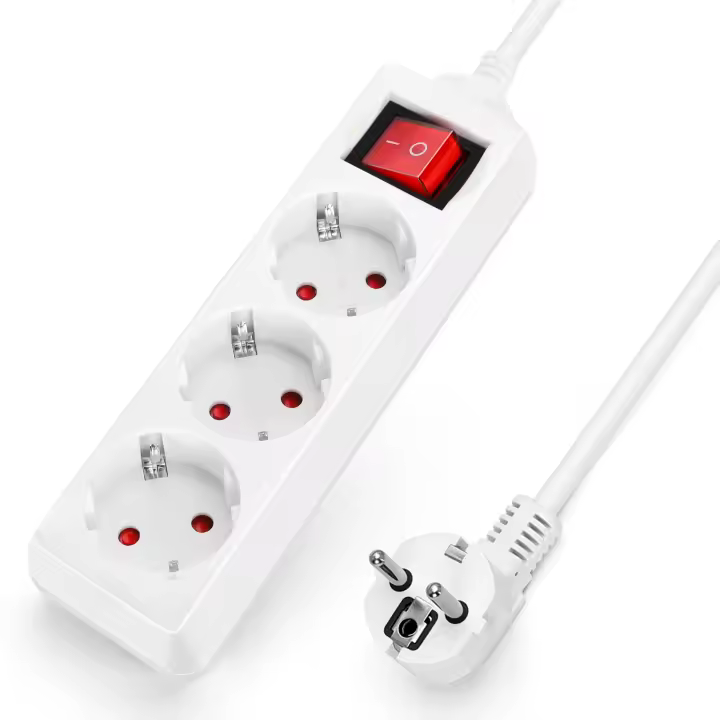 Aigostar Regleta alargador de 2/3/4/5 enchufes con cable de 1,5 metros e interruptor. Color Blanco - 1
