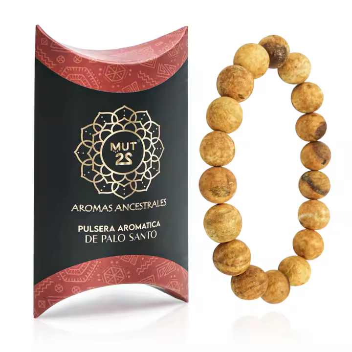 MUT22 Pulsera de Palo Santo: Joyería Sagrada de Aromaterapia y Protección, Hecha a Mano con Palo Santo Peruano - 1
