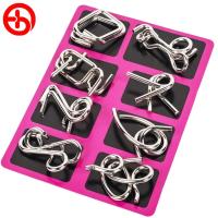 Juego De Rompecabezas Metálico Montessori 8 Piezas Tablero De Hilo Para Niños Y Adultos Juguete Educativo Interactivo Alivio Mental - details 2