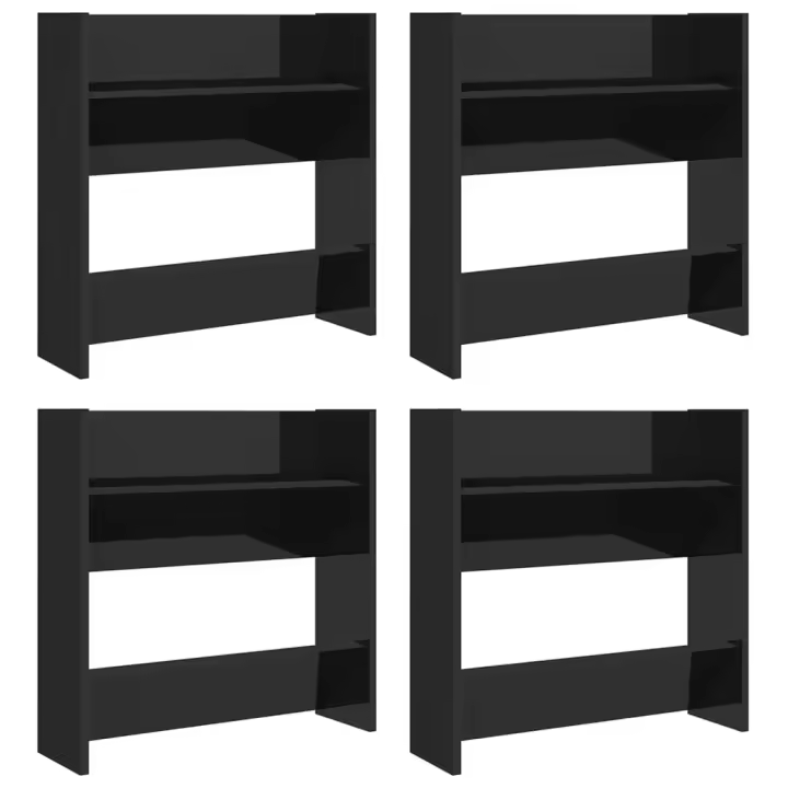 Zapateros de comparación 4 UDS contrachapada Negro Tipsy 60x18x60 cm - 1