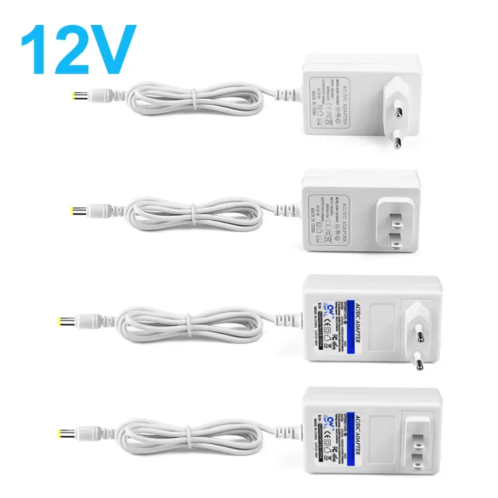 Adaptador De Alimentación Para Tiras LED 5050 2835 SMD 12V 2A 3A Con Cable De 5.5mm X 2.5-2.1mm Enchufe De EU 110V Y EU 220V - 1