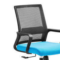 ORION91 Silla ESENTIAL de Oficina con Ruedas – Color Negro 🖤, Respaldo Ergonómico Transpirable Malla negra y Asiento azul claro 56,5x89cm Oficina Teletrabajo - SpazioLuzio - details 0