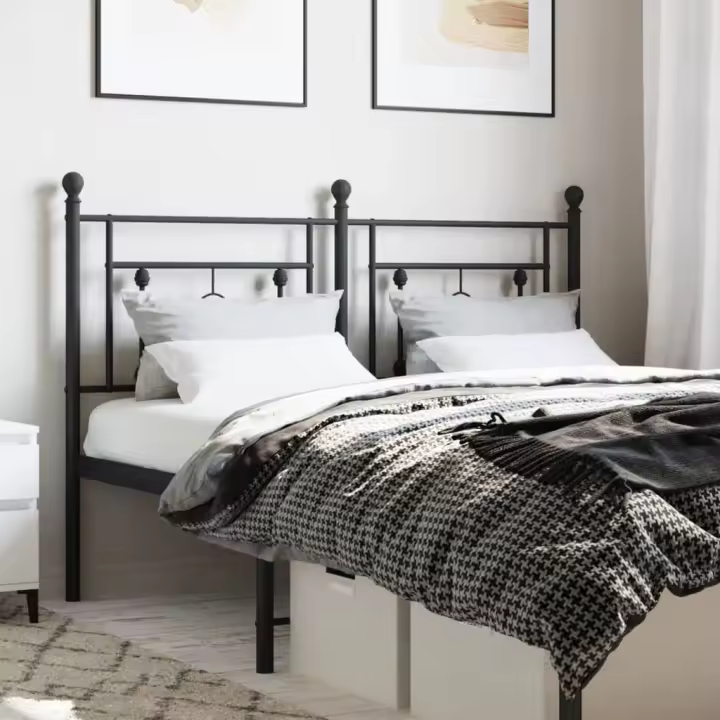 vidaXL Cabecero de metal negro 140 cm - 1