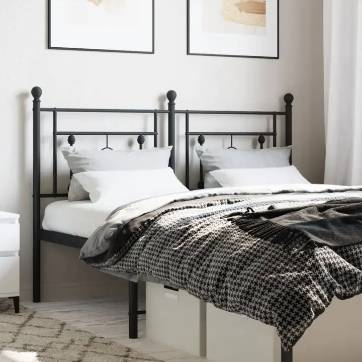vidaXL Cabecero de metal negro 140 cm - 1