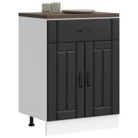 vidaXL Mueble bajo de cocina Lucca madera de ingeniería blanca en color Blanco/Gris sonoma/Gris hormigón y más | almacenamiento funcional diseño moderno para baño dormitorio sala - details 6