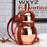 Botella De Vino Portátil De Acero Inoxidable 304 Flasque Ruso En Forma De Calabaza Con Funda Para Copa Ideal Para Actividades Al Aire Libre Y Deportes - details 4