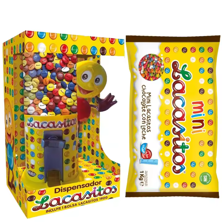 Pack Lacasitos Mini 1KG + dispensador 150G .Ideal para compartir y regalar. - 1