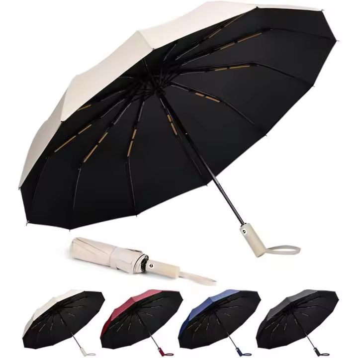 Paraguas Plegable Automático,Paraguas Plegable Antiviento para Hombre y Mujer Apertura y Cierre Automático,Paraguas Invertido, Resistente al Viento Paraguas para Adultos - 1