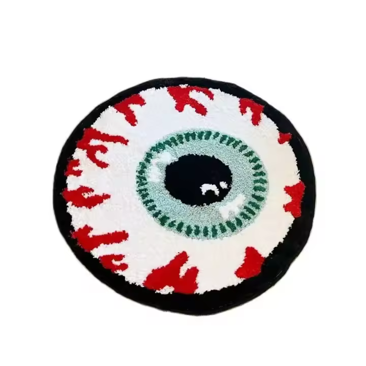 Alfombra De Mano Tufted Fluffy Antideslizante Gruesa Para Sala De Estar Y Dormitorio Alfombrilla De Bola Ocular Explosiva - 1