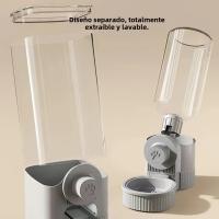 Nueva Tepy Alimentador Y Dispensador De Agua Automático Para Mascotas Colgante Set Con Contenedor Y Cuenco Para Cages Color Gris - details 3