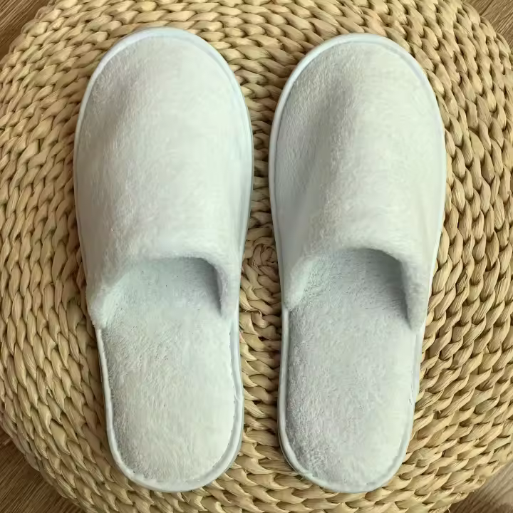 Par De Chancletas Desechables Para Invitados Cerradas Tobilleras Hoteles Viajes Uso Doméstico Para Hombres Y Mujeres Tamaño Regular Material Sintético Y Algodón - 1