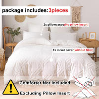 Funda De Edredón Tejida 3pcs 100% Microfibra Cama Ropa De Cama Conjunto Suave Para Todas Las Estaciones Amigable Con La Piel - details 3
