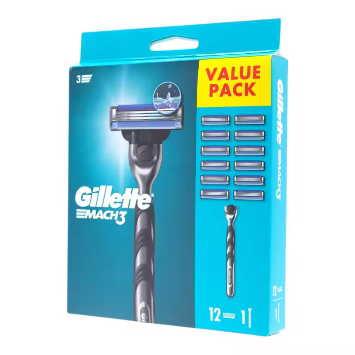 Gillette Mach3 Maquinilla de Afeitar + 12 Recambios - 1