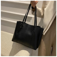 Bolso De Hombro Versátil De Cuero Suave Negro Minimalista Gran Capacidad Bolso De Tote Casual Para Mujer Estilo Inglés - details 37