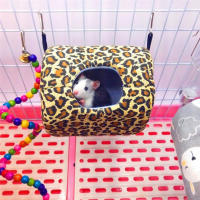 Casa De Hamster Suave Y Cálida Cama Para Rattus Y Guineapuerco Pequeño Animal De Peluche Colgante Tamaño S/M/L/XL Diseño Impreso - details 1