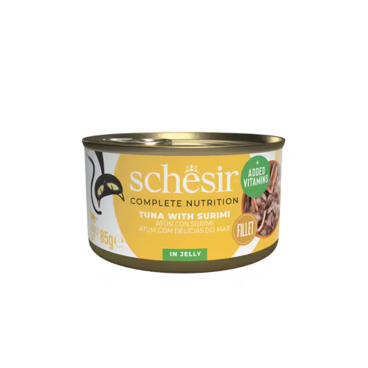Schesir CAT Latas de Atún con Surimi para Gatos (12 x 85 g) - 1