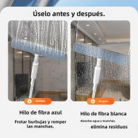 Herramienta De Limpieza De Ventanas Con Rojellador Y 3 Paños LimpiaPantalla 2024 LimpiaDoble Lado Con Mango Largo Material Plástico - details 3