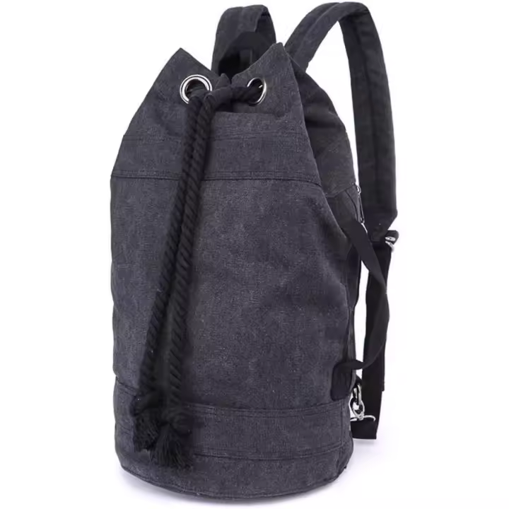 Lona Bolsos mochila Hombre Mujer Bolsos bandolera Bolsas de viaje Bolsas de Gimnasia Mochilas casual type Mochilas para deportivas y Aire Libre.(L-Negro) - 1