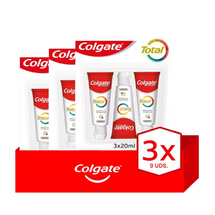 Pasta de dientes Colgate Total Original 24h de protección completa, kit de viaje 3x20ml. Pack 3 - 1