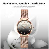 Reloj De Cuarzo Para Mujer Hannah Martin Diseño Original Con Mariposa 3D En Oro Rosa Cuerda De Acero Inoxidable Resistente Al Agua Y Al Choque - details 17
