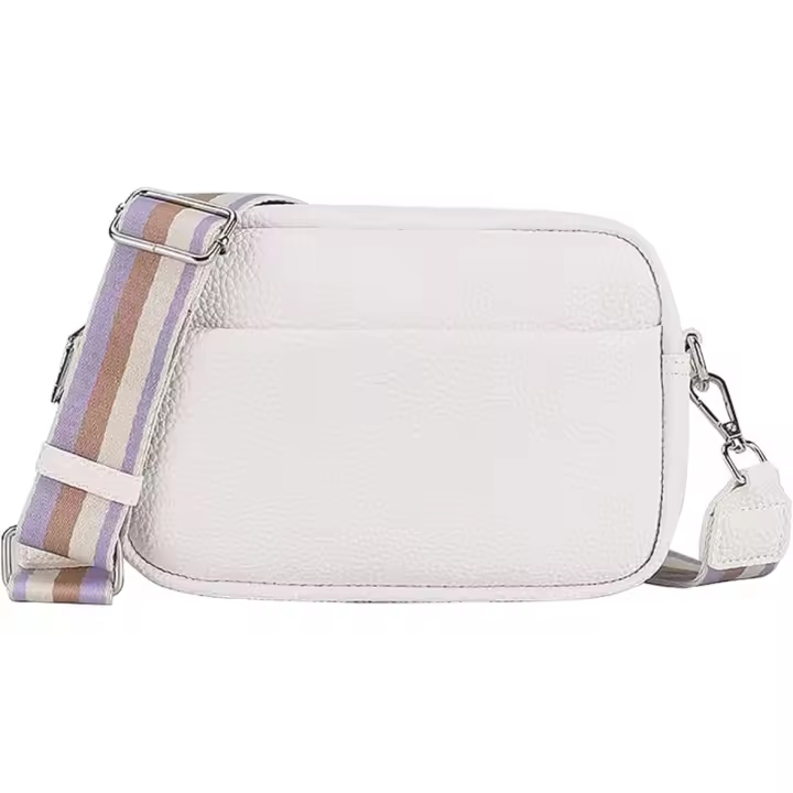 Bolso bandolera para mujer, pequeño bolso de piel para cámara, bolsos bandolera para mujer, bolso de hombro multibolsillos con correa ancha ajustable y extraíble - 1