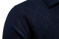 Otoño e invierno, camiseta nueva, suéter de manga larga para hombres, solapa delgada, suéter de talla europea para hombres de alta calidad - details 10