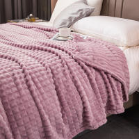 Manta De Punto Elegante Con Cuadros - Cómoda Y Cálida Todo El Año, Faux Peluche De Conejo Hipoalergénico Trae El Confort De Casa - details 15