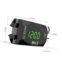 Medidor De Voltaje Digital Para Motocicleta 6V-30V 3 En 1 Reloj Y Termómetro Tester De Batería Medidor De Tiempo - details 4