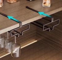 Soporte De Vino Nórdico GIANXI Soporte Para Cristales De Vino De Hierro Minimalista Decorativo Para El Hogar Sin Perforar Inverso - details 0