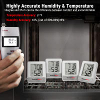 Estación Meteorológica ThermoPro TP49 Mini Termómetro Y Higrómetro Digital Para Interior Monitor De Humedad Y Temperatura En Blanco Y Negro - details 1