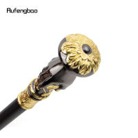 Bastón De Moda Dorado Y Negro Con Flor De Mano Elegante Decorativo Para Fiesta Cabeza De Cruz De 93cm Con Suela De Goma - details 6